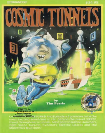 Cosmic Tunnels C64 box art