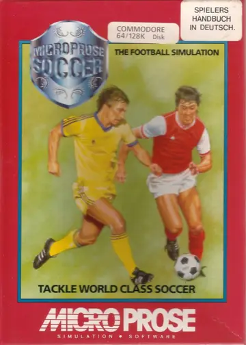Microprose Soccer C64 box art