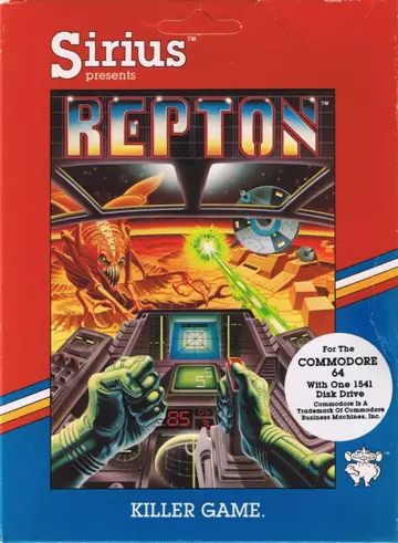 Repton C64 box art