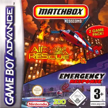 2 Game Pack!: Matchbox Missions: Emergency Response & Air, Land and Sea Rescue GBA box art