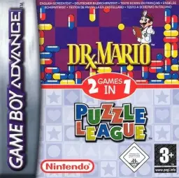 2 Games in 1: Dr. Mario + Puzzle League GBA box art