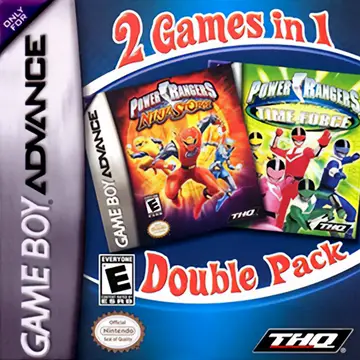 2 Games in 1: Power Rangers: Ninja Storm + Power Rangers: Time Force GBA box art