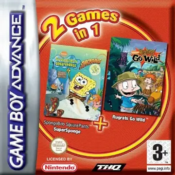 2 Games in 1: Rugrats: Go Wild + SpongeBob SquarePants: SuperSponge box art