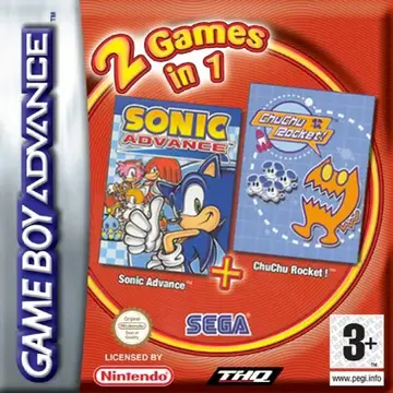 2 Games in 1: Sonic Advance + ChuChu Rocket! box art