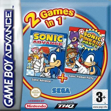 2 Games in 1: Sonic Advance + Sonic Pinball Party box art