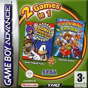 2 Games in 1: Sonic Pinball Party + Columns Crown GBA box art
