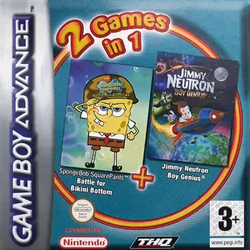 2 Games in 1: SpongeBob SquarePants: Battle for Bikini Bottom + Jimmy Neutron Boy Genius box art