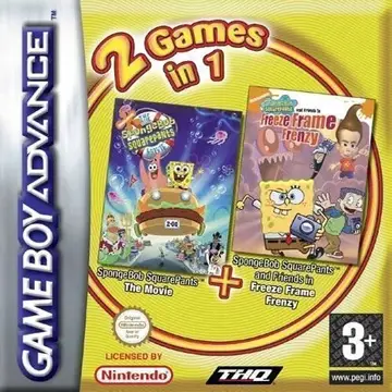 2 Games in 1: The SpongeBob SquarePants Movie + SpongeBob SquarePants and Friends in Freeze Frame Frenzy box art