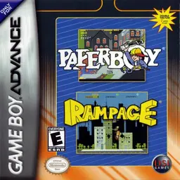 2 Games in One!: Paperboy + Rampage GBA box art
