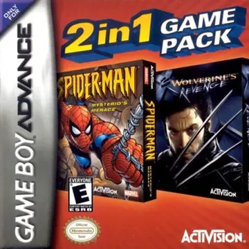 2 in 1 Game Pack: Spider-Man: Mysterio's Menace + X2: Wolverine's Revenge GBA box art