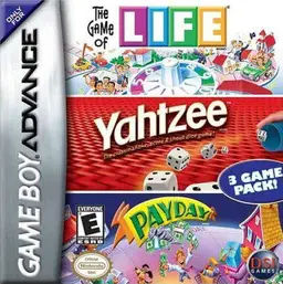 3 Game Pack!: The Game of Life + Payday + Yahtzee GBA box art