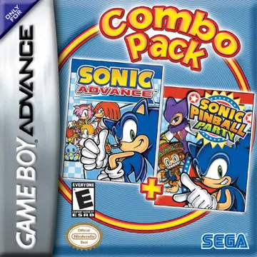 Combo Pack: Sonic Advance + Sonic Pinball Party GBA box art