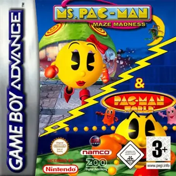 Pac-Man World & Ms. Pac-Man: Maze Madness GBA box art
