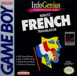 InfoGenius Productivity Pak: Berlitz French Translator Game Boy box art