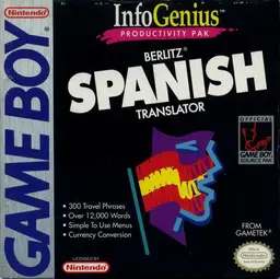 InfoGenius Productivity Pak: Berlitz Spanish Translator Game Boy box art