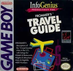 InfoGenius Productivity Pak: Frommer's Travel Guide Game Boy box art