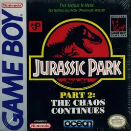 Jurassic Park Part 2: The Chaos Continues Game Boy box art