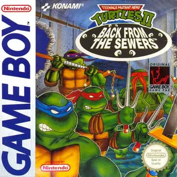 Teenage Mutant Hero Turtles II: Back from the Sewers Game Boy box art