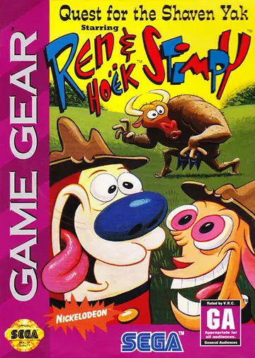 Quest for the Shaven Yak Starring Ren Hoëk and Stimpy Game Gear box art