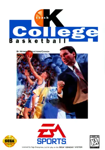 Coach K College Basketball Genesis box art