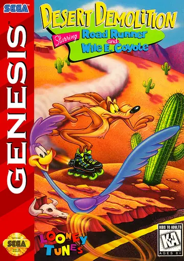 Desert Demolition Starring Road Runner and Wile E. Coyote Genesis box art