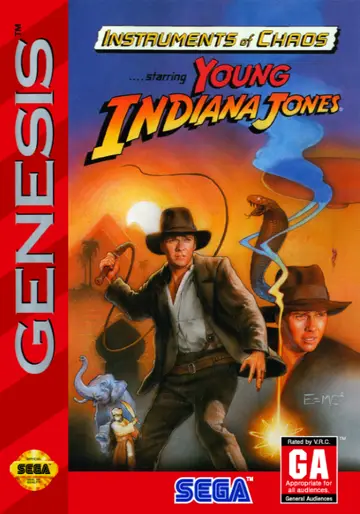 Instruments of Chaos starring Young Indiana Jones Genesis box art