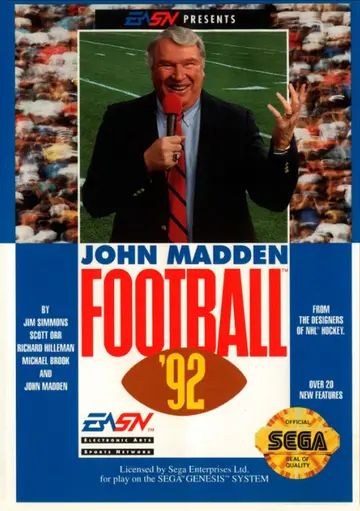 John Madden Football '92 Genesis box art