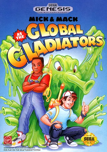 Mick & Mack as the Global Gladiators Genesis box art
