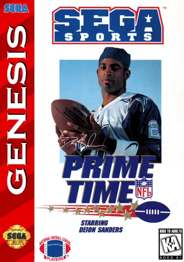 Prime Time NFL Starring Deion Sanders Genesis box art