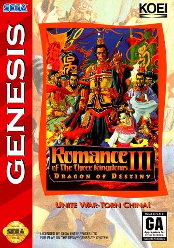 Romance of the Three Kingdoms III: Dragon of Destiny box art