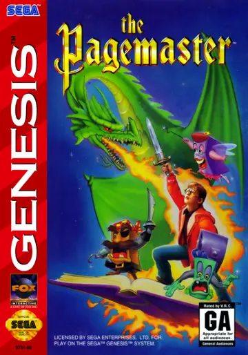 The Pagemaster Genesis box art
