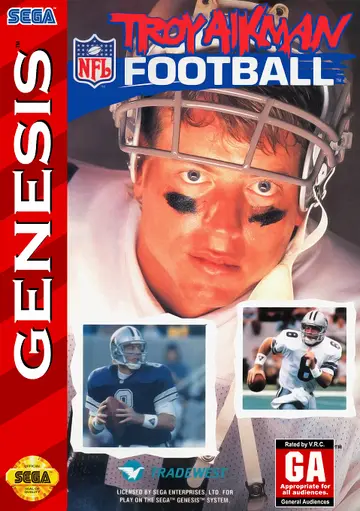 Troy Aikman NFL Football Genesis box art