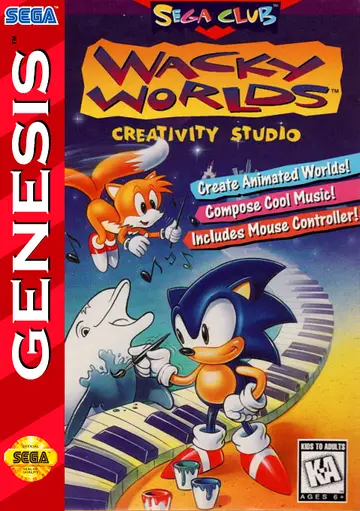 Wacky Worlds Creativity Studio Genesis box art