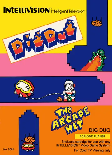 Dig Dug Intellivision box art
