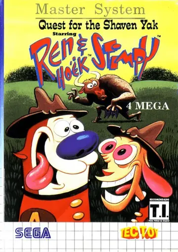 Quest for the Shaven Yak Starring Ren Hoëk and Stimpy Master System box art