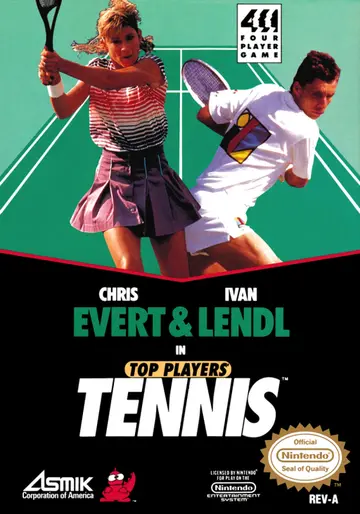 Chris Evert & Ivan Lendl in Top Players' Tennis NES box art
