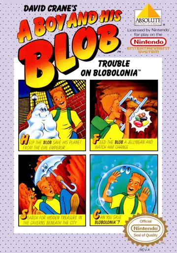 David Crane's A Boy and His Blob: Trouble on Blobolonia NES box art