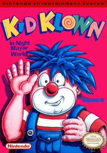 Kid Klown in Night Mayor World NES box art