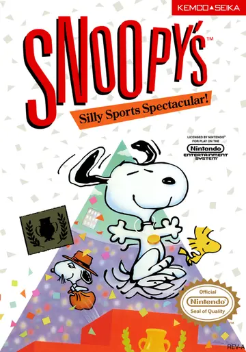 Snoopy's Silly Sports Spectacular NES box art