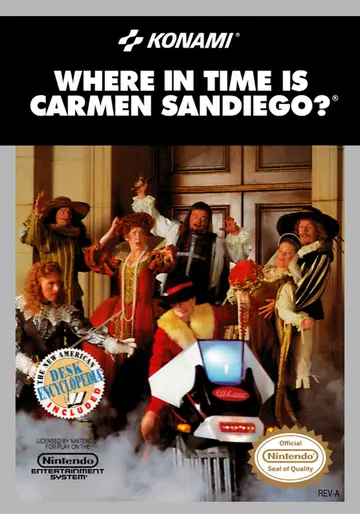 Where in Time Is Carmen Sandiego? NES box art