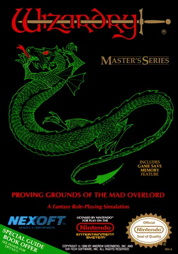 Wizardry: Proving Grounds of the Mad Overlord NES box art