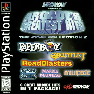 Arcade's Greatest Hits: The Atari Collection 2 PS1 box art
