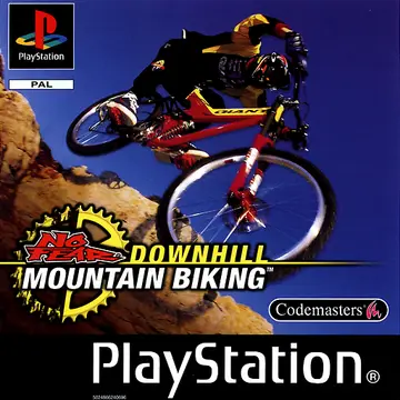 No Fear Downhill Mountain Biking PS1 box art