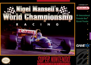 Nigel Mansell's World Championship Racing SNES box art