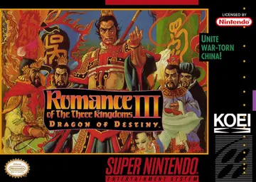 Romance of the Three Kingdoms III: Dragon of Destiny box art