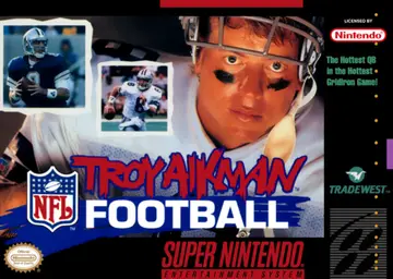Troy Aikman NFL Football SNES box art