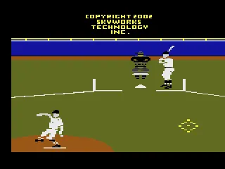 Baseball gameplay screenshot on 2600