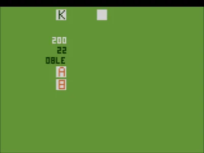 Blackjack gameplay screenshot on 2600