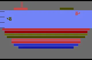Canyon Bomber gameplay screenshot on 2600
