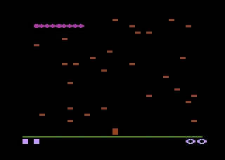 Centipede gameplay screenshot on 2600